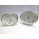 A pair of mid 19th Century Chamberlain's Worcester serving dishes of scalloped outline,