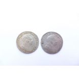 George I (1714-1727) First bust shilling, 1723, ss/c in angles, VF, plus 1720 first bust shilling,