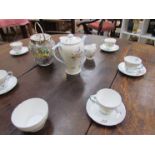 A Shelley "Wild Flowers" pattern coffee set for six (15)