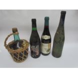 Four various bottles of wine, 2 x poor/no label, 1997 Freisa D'Asti,