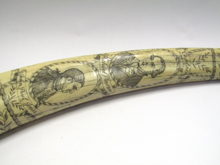 A resin tusk imitating a piece of Georgian scrimshaw, - Image 2 of 4