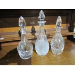 Three crystal glass decanters including Edinburgh International & Edinburgh