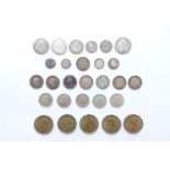 British coins - A collection of low denomination silver and Maundy coins from Charles II,