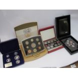 Proof coin sets including 2008 United Kingdom Royal Shield of Arms,