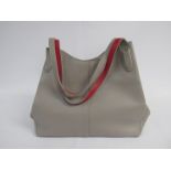 LULU GUINNESS JACKIE Grainy Leather Tote Bag.