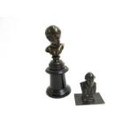 Two cast metal bust figures