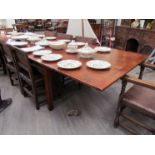 A French farmhouse table with extending leaves, 350cm long open,