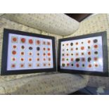 A pair of framed and glazed sets of wax seals