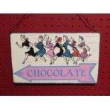 A tin plate chocolate sign,