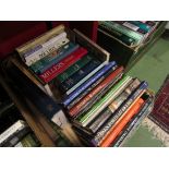 Two boxes containing a quantity of antique reference books