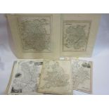 A quantity of 18th Century and later unframed/mounted maps including Cary