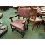 A 1940's Cromwellian style armchair,