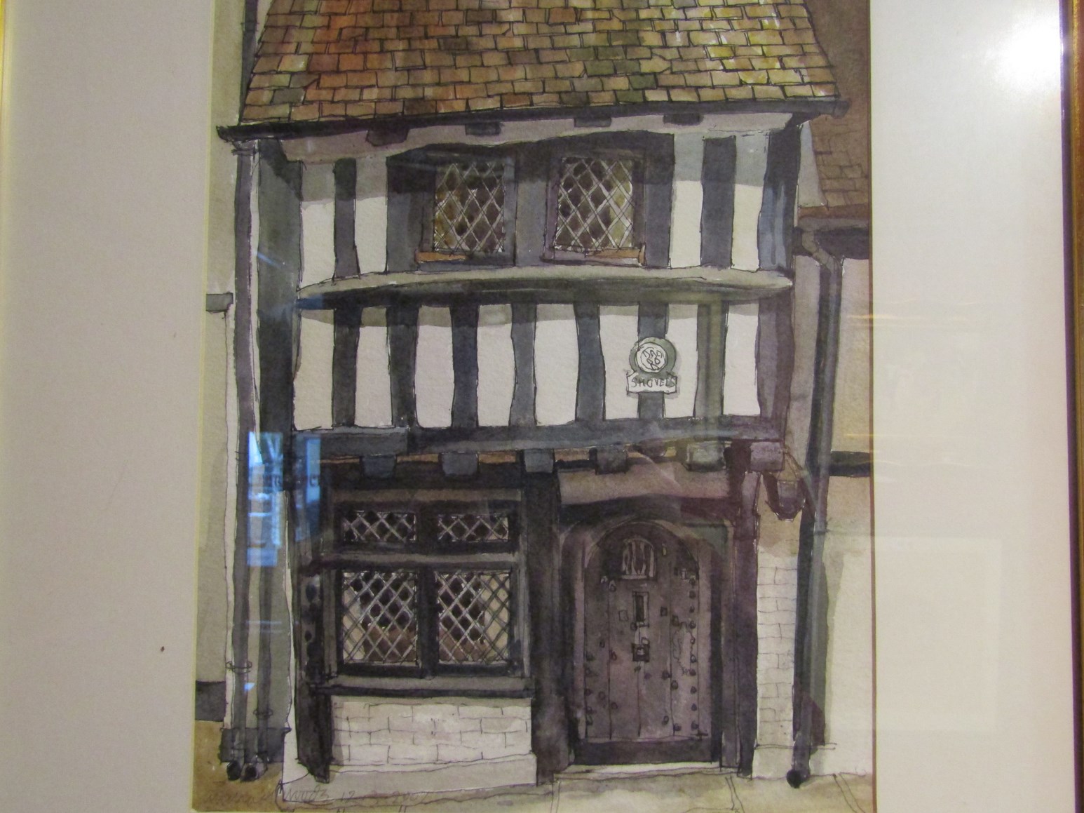 MICHAEL WOODS (XX) A framed and glazed watercolour of Sir Cloudsley House, London.