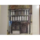 MICHAEL WOODS (XX) A framed and glazed watercolour of Sir Cloudsley House, London.
