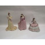 Five (four boxed) Coalport Age of Elegance figures of ladies to include "Summer Breeze"