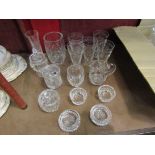 A box and a selection of various crystal glass including preserve jars,