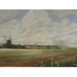 D. COOPER (XX) A framed oil on canvas, scene of Burnham Overy, Norfolk.