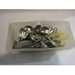 A quantity of flatware including sauce ladles, toasting fork,