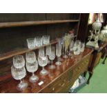 A selection of assorted drinking glasses, jugs and shot glasses etc.