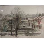 G. MURRAY: 20th Century British artist "Snow Scene at Brook Green" (London) 1979.