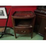 A 19th Century mahogany night table with sliding tambour front (broken) over a single drawer 75cm x