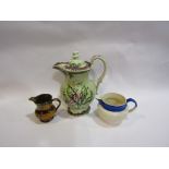 A Victorian water jug and cover,