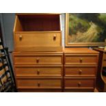 A G-Plan teak bedroom chest of three drawers,