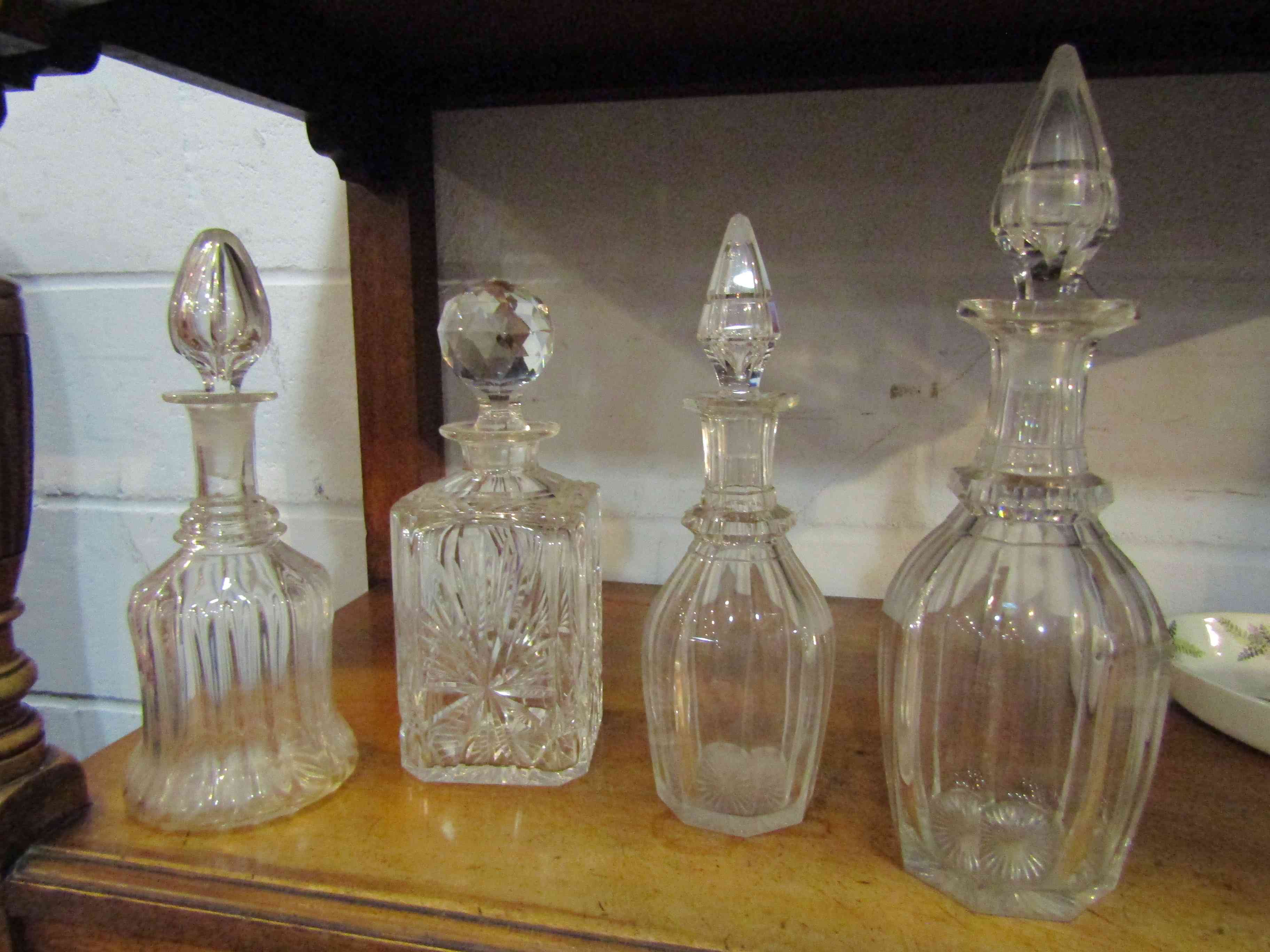 Four various decanters