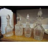 Four various decanters