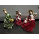 Three Royal Doulton figures Grace,