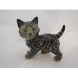 A Beswick Persian Kitten - standing in grey striped gloss, model no.