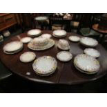 A collection of Allertons Yen How pattern dinnerwares including plates, side plates, platters,