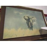 A David Shepherd colour print of an elephant