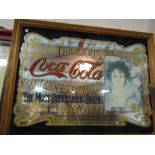 A Coca-Cola advertising mirror,