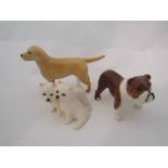 Three Beswick small dogs - Bulldog "Bosun", model no.