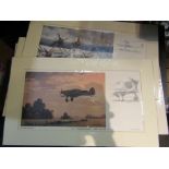 Two Keith Woodcock limited edition prints: Handley Page HP42 Heracles and Lancaster BIIIs of No.