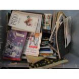 A box of vintage travel books including Italy