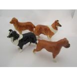 Four Beswick small dogs - Collie, model no. 1814, Sheepdog, model no. 1854, Retriever, model no.