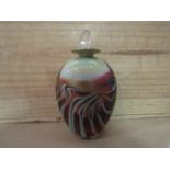 London Glass Blowing - a studio glass perfume bottle, unmarked, 14cm high,