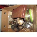 Plated items including muffin dish, tankards,