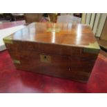 A Victorian mahogany campaign writing box,