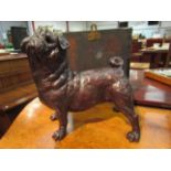 A large limited edition solid bronze Pug dog, boxed with certificate, No 4/50,