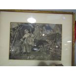 An Ellen Corolly etching/engraving depicting lady with children,