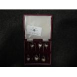 A set of six Francis Howard silver teaspoons with stepped finials,