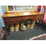 A Victorian mahogany ladies desk with five drawers,