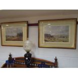 A pair of Edwards lithographs depicting hunting scenes, 36x 49cm,