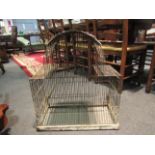 A vintage wirework bird cage