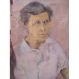 BRYAN BROOKE: unframed oil on canvas portrait entitled "Nellie", signed and date 59,