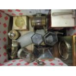 Mixed items including clock, quartz carriage clock,