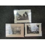 Two small woodcut prints of Polperro scenes, indistinctly signed in pencil,